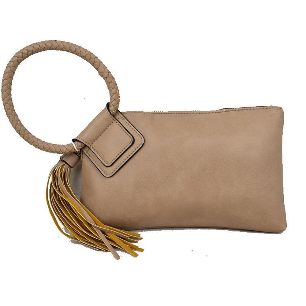 Cute Braided Ring Tassel Handle Wristlet